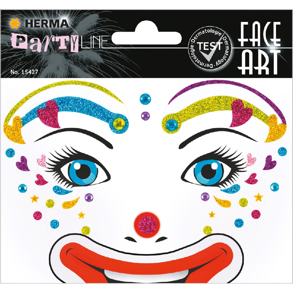 Herma - Αυτοκόλλητα Face Art, Clown Lotta 15427