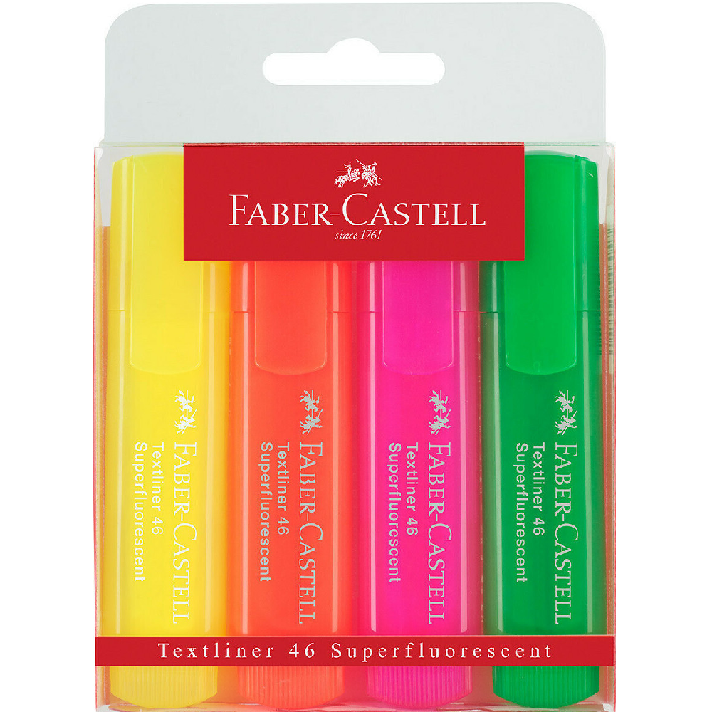 Faber Castell - Μαρκαδόρος Υπογράμμισης Textliner 1546 Superflourescent 4 Τμχ 154604