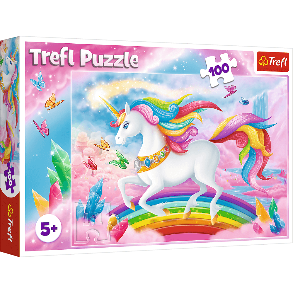 Trefl - Puzzle, Into The Crystal World Of Unicorns 100 Pcs 16364