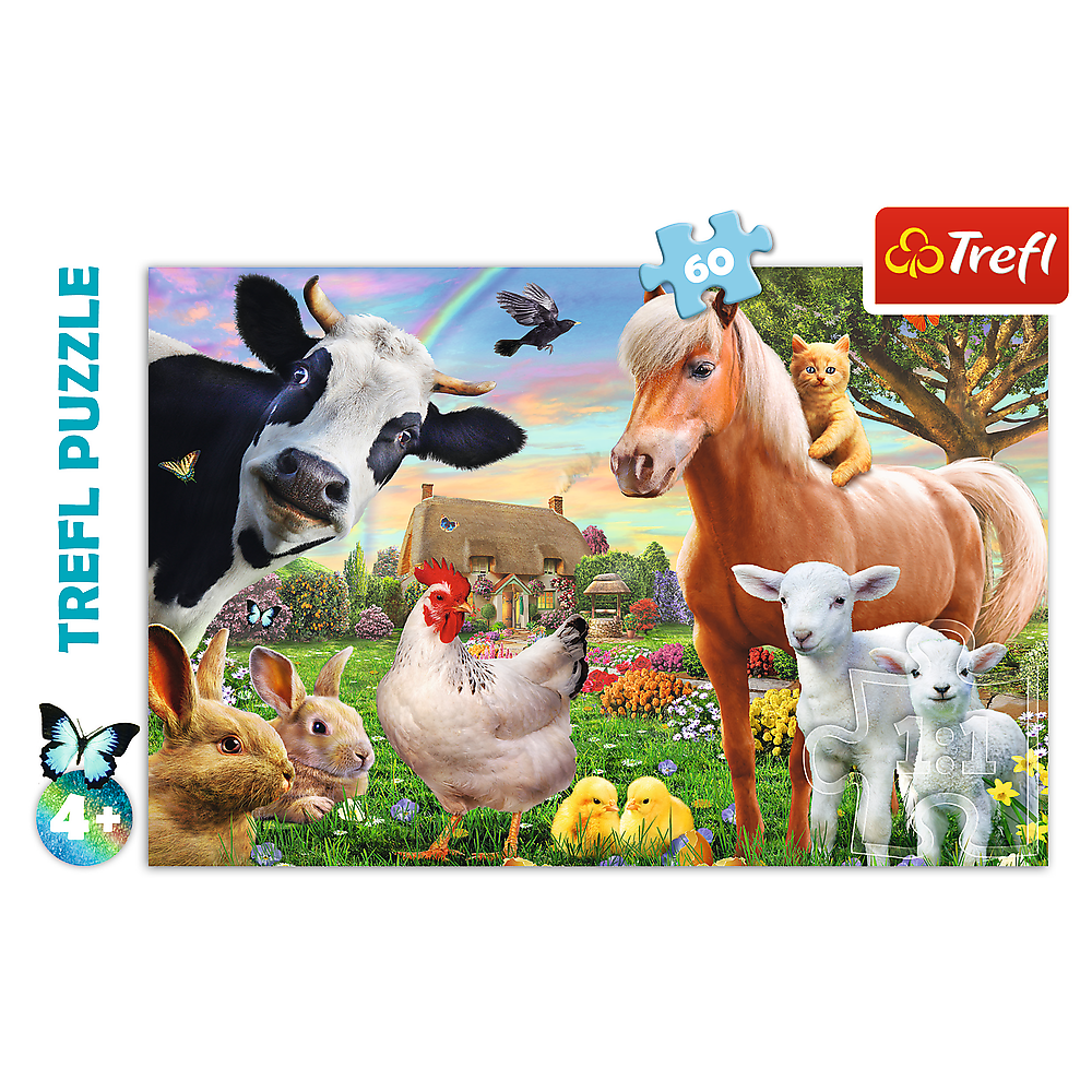 Trefl - Puzzle Cheerful Farm Animals 60 Pcs 17320