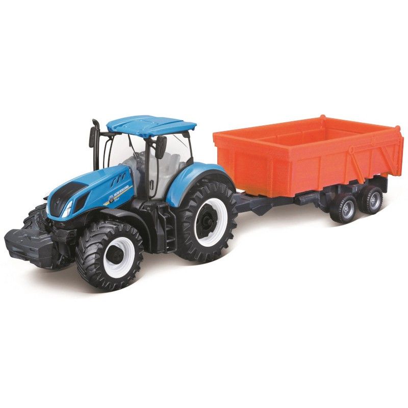 Bburago - New Holland Agriculture, Farm Tracktor With Combination Trailer 18-31658 (18-31650)