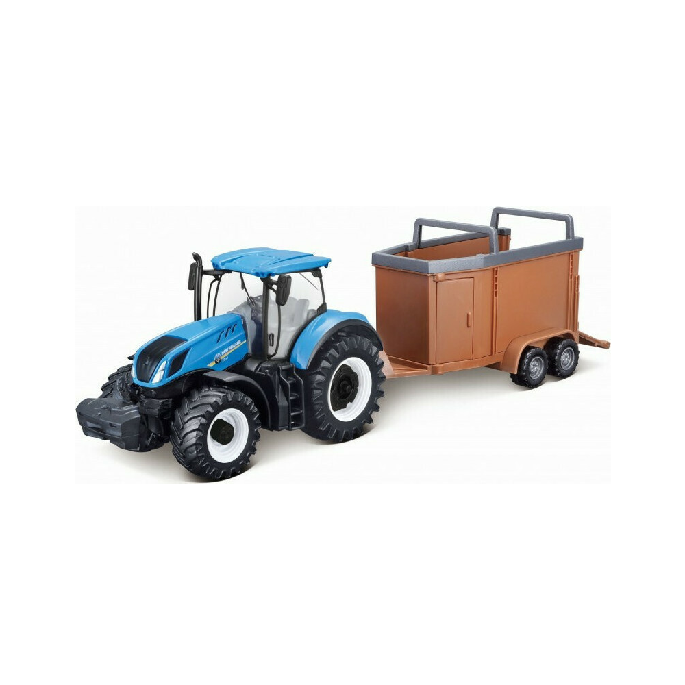 Bburago - New Holland Agriculture, Farm Tractor with Livestock Trailer 18-31656 (18-31650)