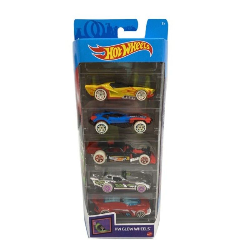 Mattel Hot Wheels – Αυτοκινητάκια 1:64 Σετ Των 5 Glow Wheels GHP65 (01806)