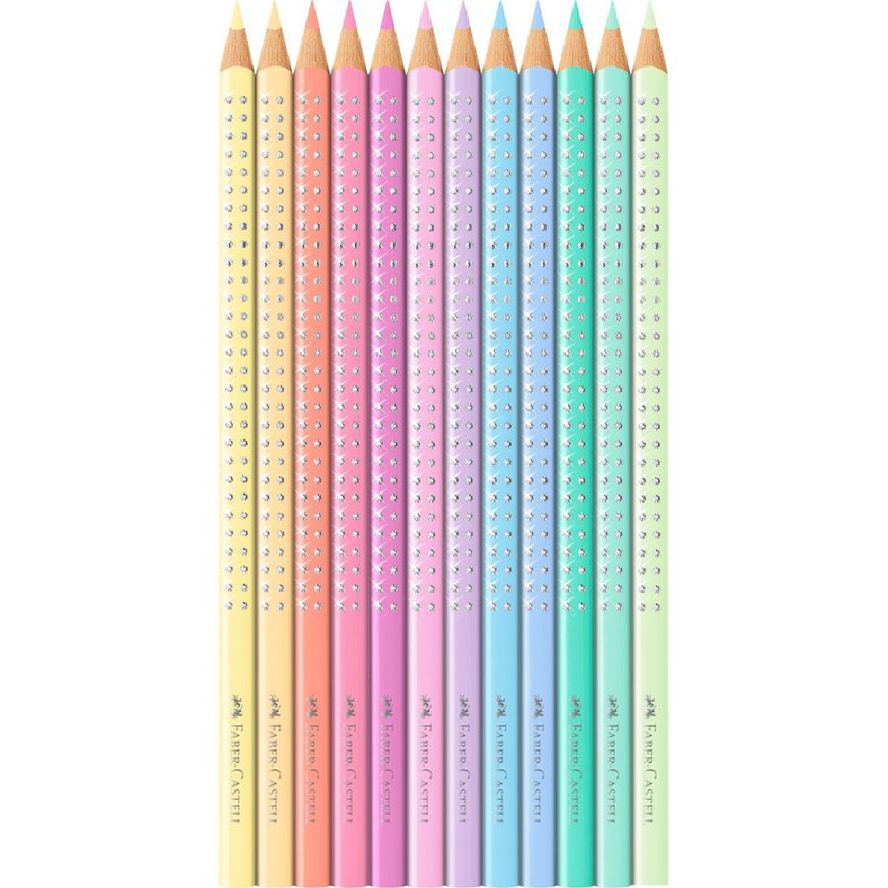 Faber Castell - Ξυλομπογιές Σε Κασετίνα Μεταλλική, Sparkle Pastel 12 Τμχ 201910