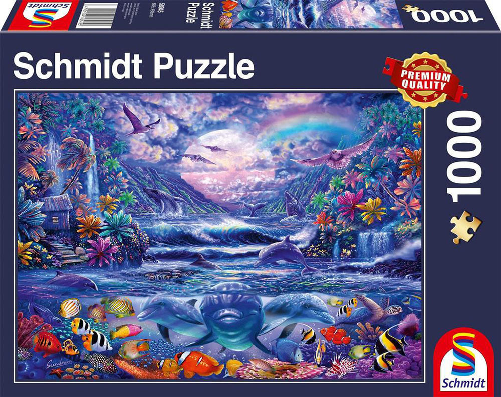 Schmidt Puzzle 1000 Pcs Όαση Κάτω από το Φως του Φεγγαριού 58945