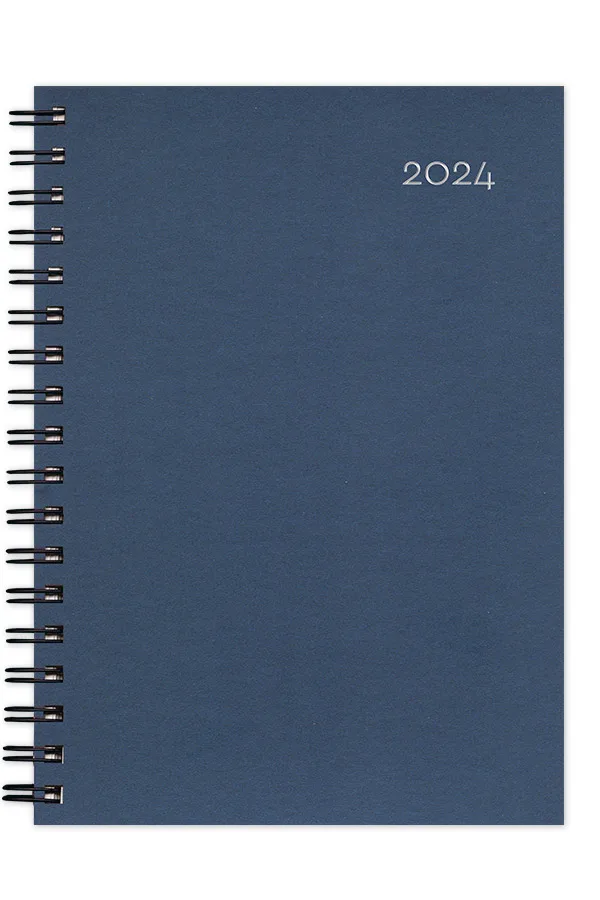 Adbook - Ημερήσιο Ημερολόγιο Σπιράλ Very Simple 2024, Blue Navy 12x17 HM-1028