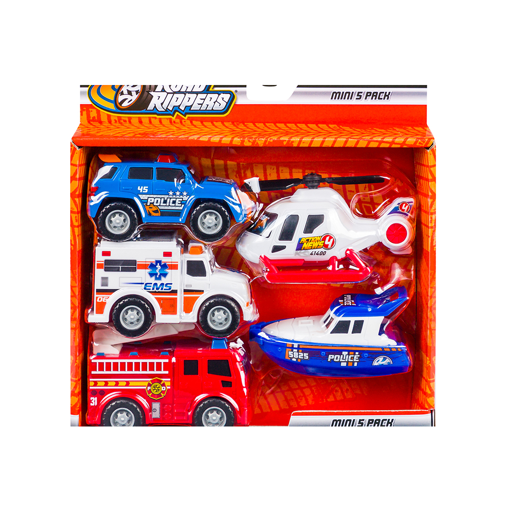 Nikko, Road Rippers - Mini 5 Pack, Rush & Rescue (4"/10cm) 20383 (20380)