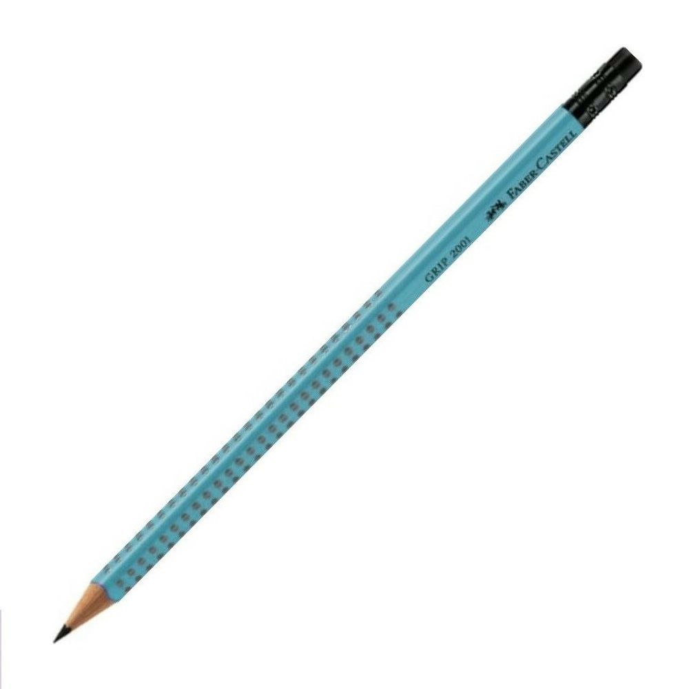 Faber Castell Μολύβι - Grip 2001 B, Γαλάζιο Με Γόμα 217038