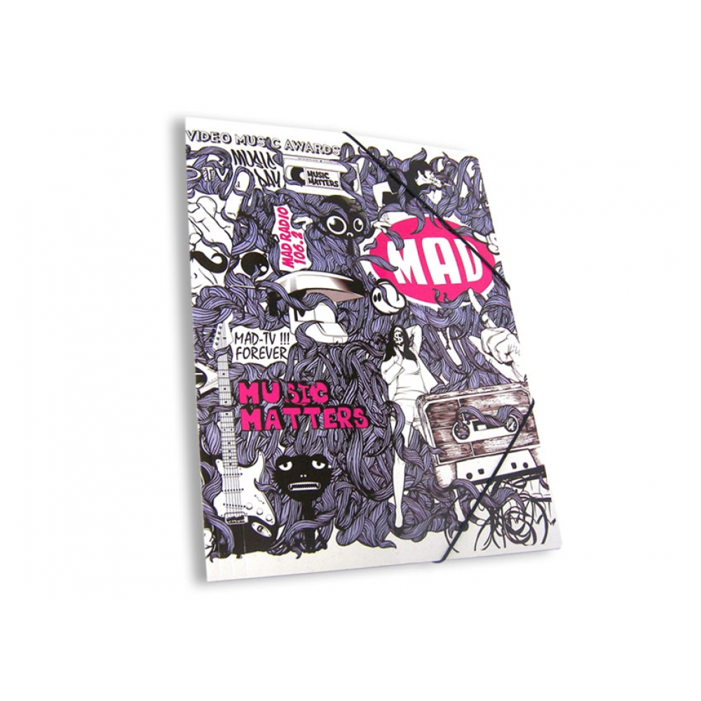 Skag - Ντοσιέ Με Λάστιχο A4, Mad Music Pink 231053