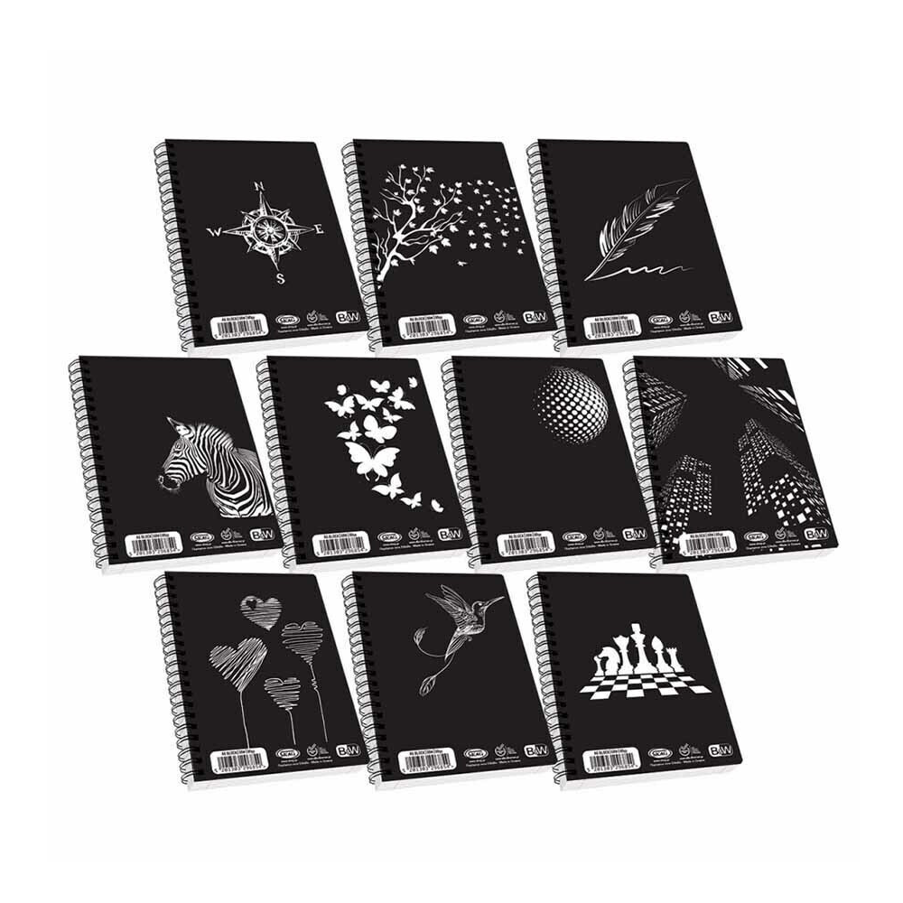 Skag - Μπλοκ Σημειώσεων Σπιράλ 60 Φύλλων Black & White 10x14 296854