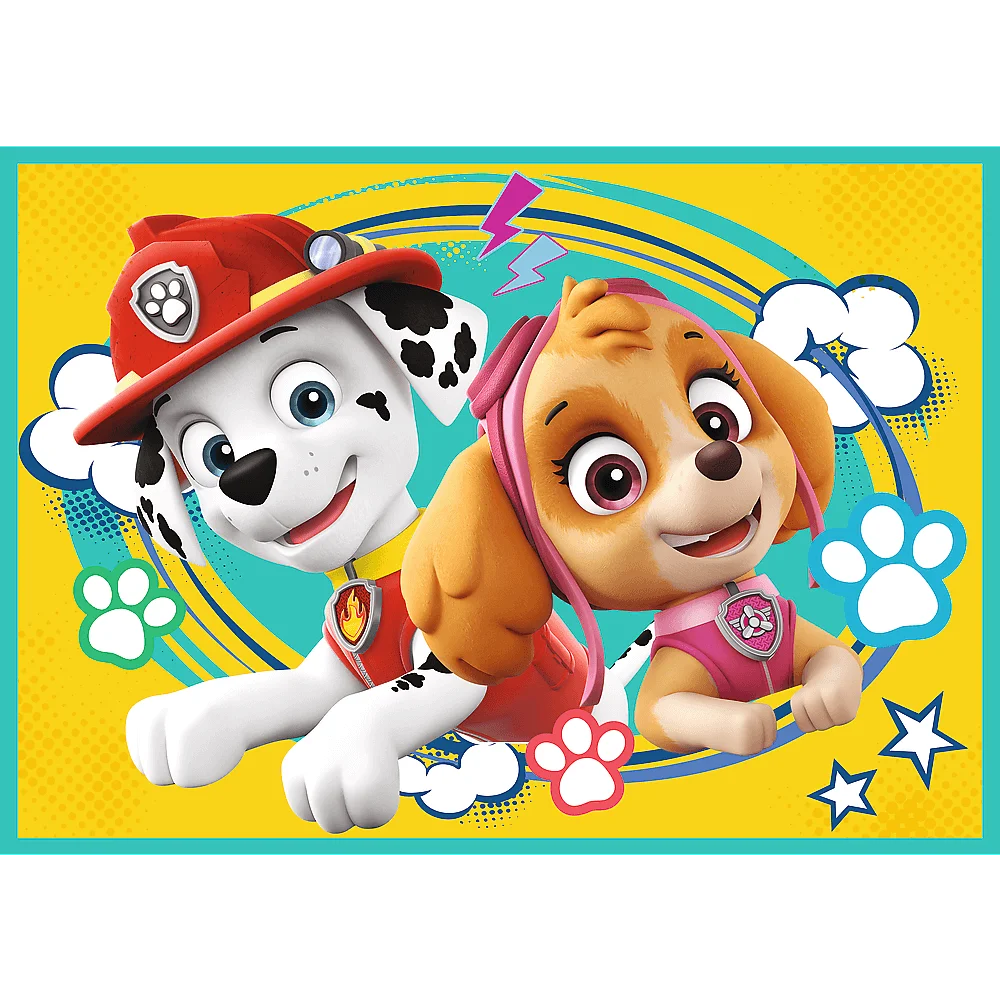 Trefl - Puzzle 4 in 1, Happy Paw Patrol Team 12/15/20/24 Pcs 34346