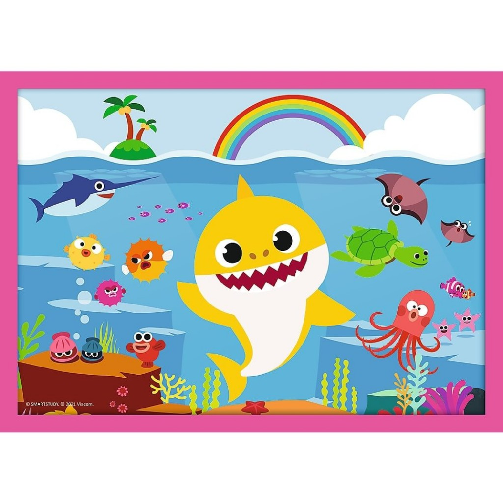 Trefl - Puzzle 4 in 1, The Shark Family 12/15/20/24 Pcs 34378