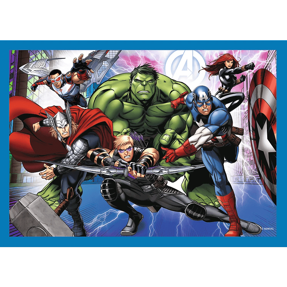 Trefl - Puzzle 4 in 1, Avengers 35/48/54/70 pcs 34386