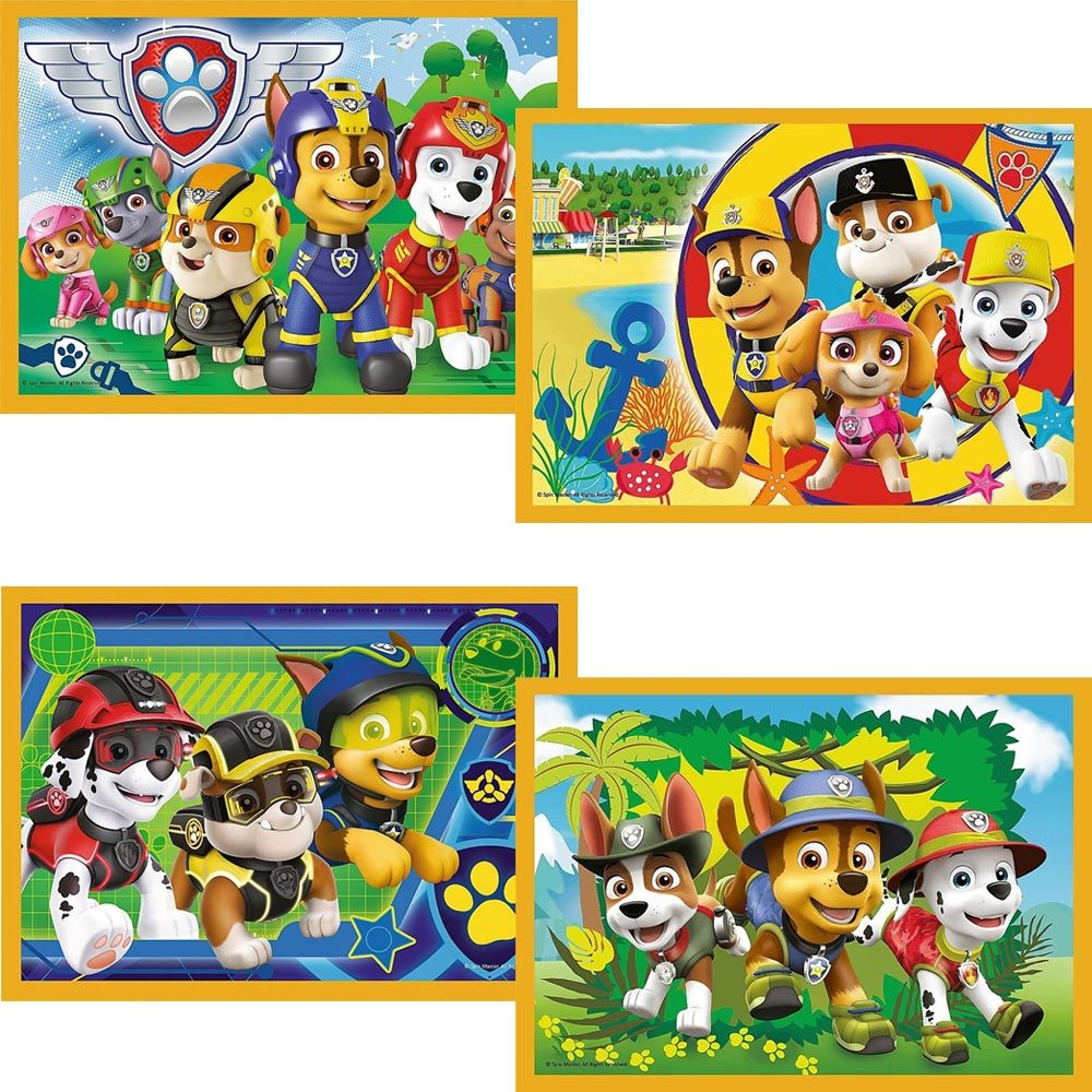 Trefl - Puzzle 4 in 1, Holiday Paw Patrol 35/48/54/70 pcs 34395