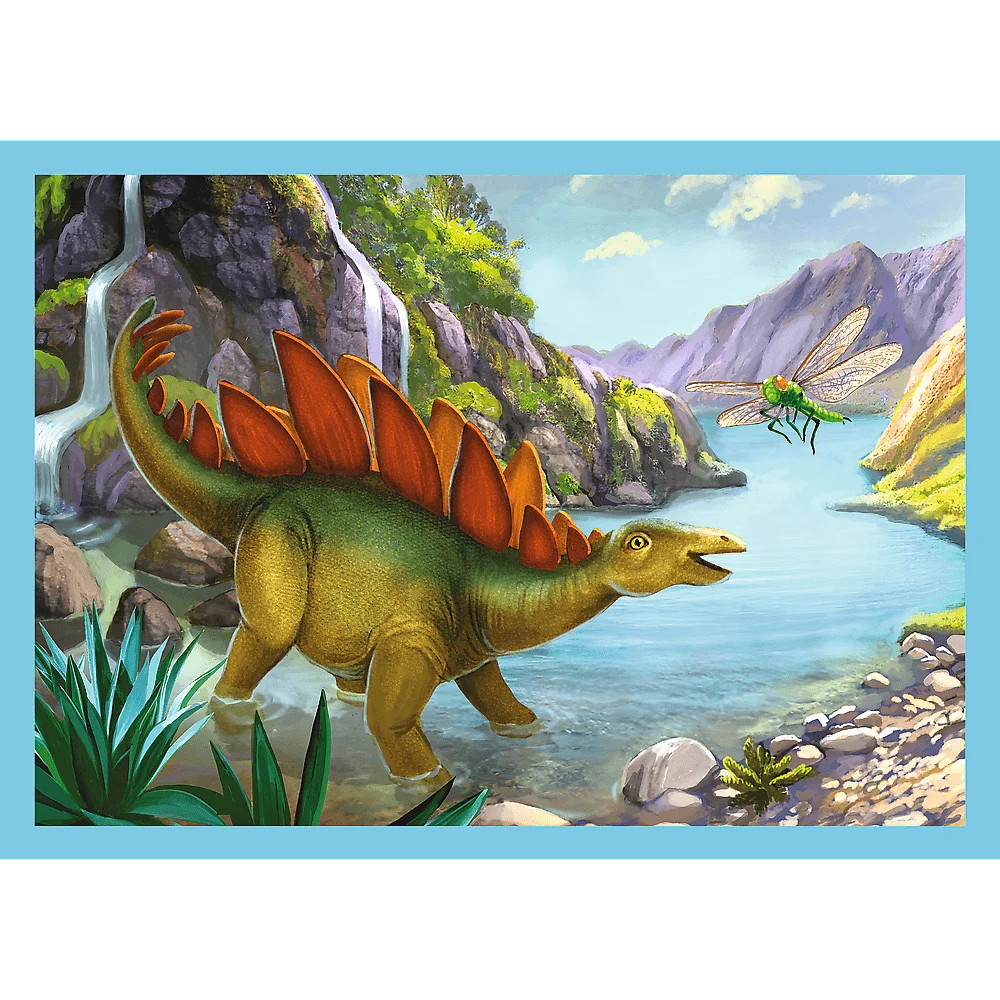 Trefl - Puzzle 4 in 1, Unique Dinosaurs 12/15/20/24 Pcs 34609