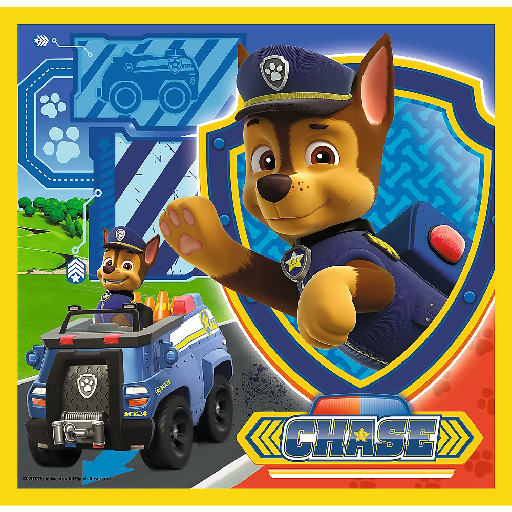Trefl - Puzzle 3 in 1 Paw Patrol Marshall , Rubble And Chase 20/36/50 Pcs 34839