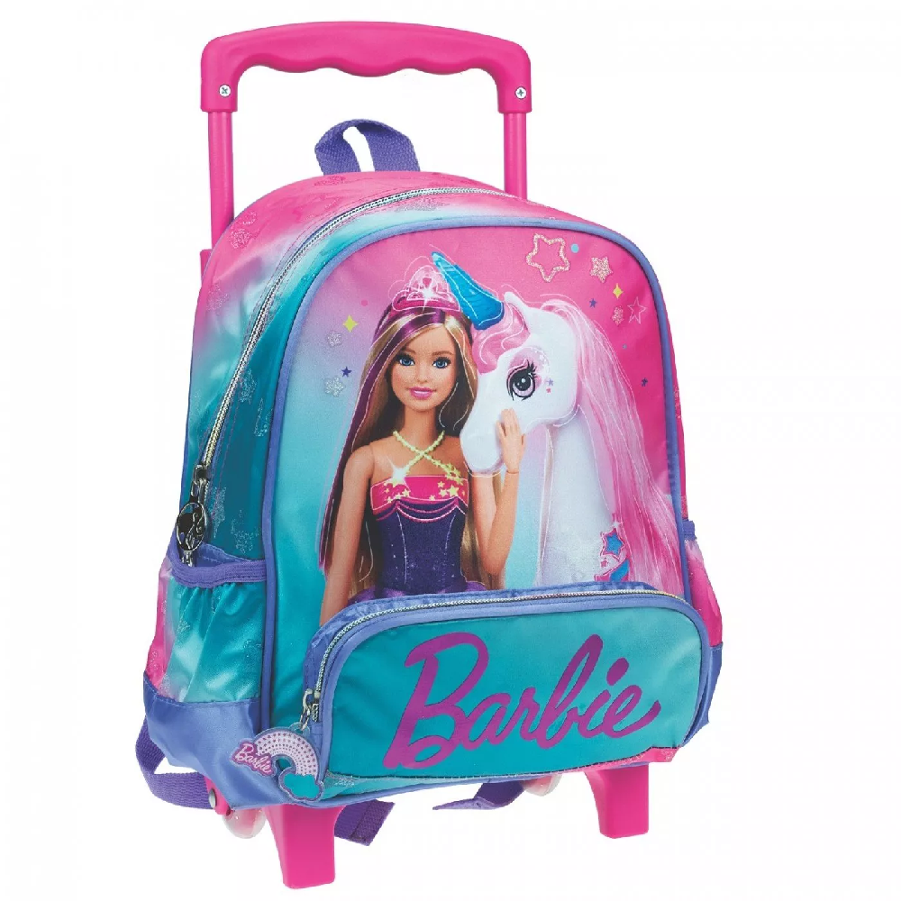 Gim – Σακίδιο Τρόλεϊ Νηπιαγωγείου, Barbie Fantasy 349-75073 + Δώρο Διορθωτική Ταινία Edding