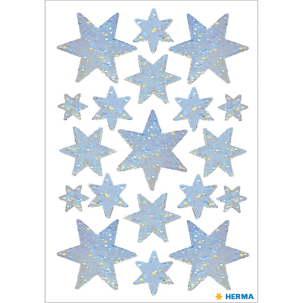 Herma - Αυτοκολλητάκια, Ηolographic Film, Stars 6-Pointed, Silver 3901