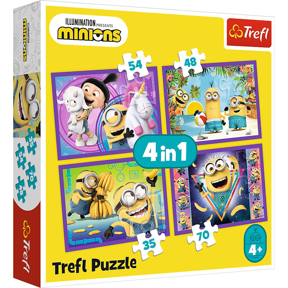 Trefl – Puzzle 4 in 1 Minions 35/48/54/70 Pcs 34345