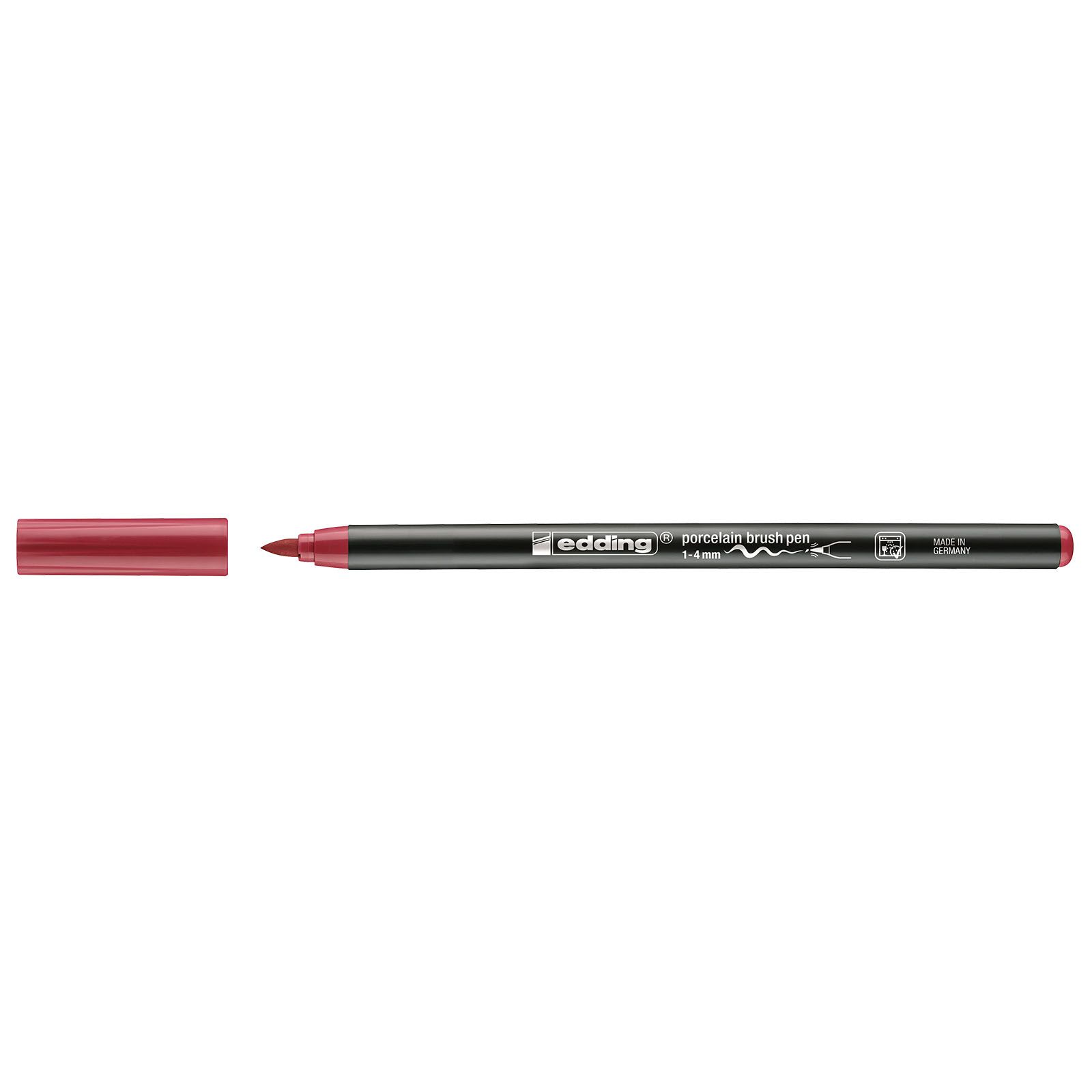 Edding - Μαρκαδοράκι Πορσελάνης Brushpen 4200 1-4mm Carmine Red 4200-19