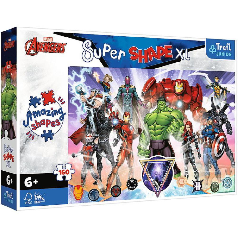 Trefl - Puzzle Super Shape XL,  Avengers 160 pcs 50023