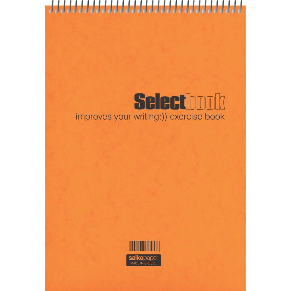Salko Paper - Μπλοκ Σημειώσεων Σπιράλ 60 Φύλλων, Select Book 14x21, Πορτοκαλί 2343