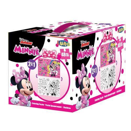 Luna - Puzzle Χρωματισμού - Κύβος 2 Όψεων 48 Pcs 50x35Εκ Minnie Mouse 562641