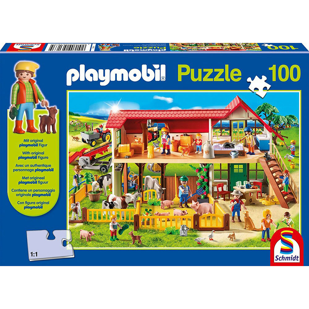 Schmidt Spiele - Puzzle Playmobil Φάρμα Με Φιγούρα 100 Pcs 56163