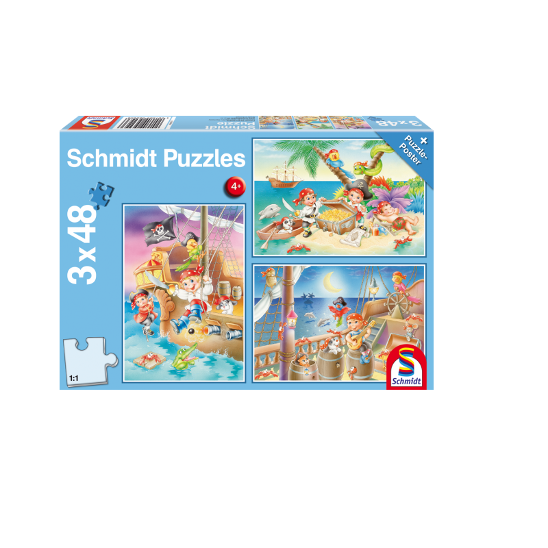 Schmidt Spiele – Puzzle 3 in 1 Gang Of Pirates 48/48/48 Pcs 56223