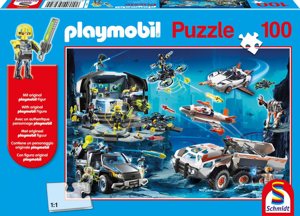 Schmidt Spiele – Puzzle Playmobil Top Agents 100 Pcs 56272