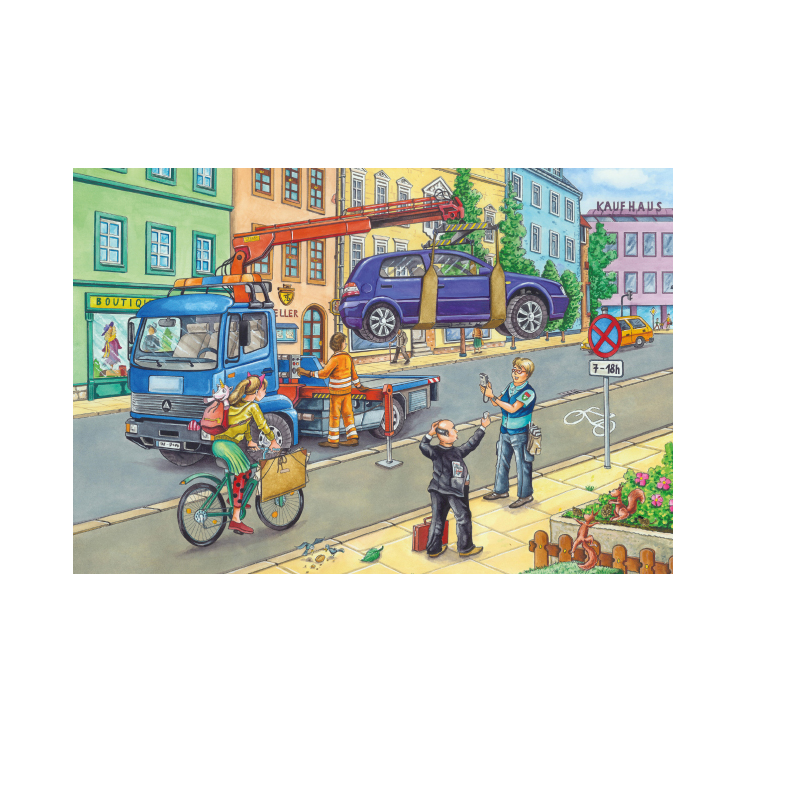 Schmidt Spiele – Puzzle 3 in 1 Carbage Truck, Tow Truck, Sweeper 24/24/24 Pcs 56357