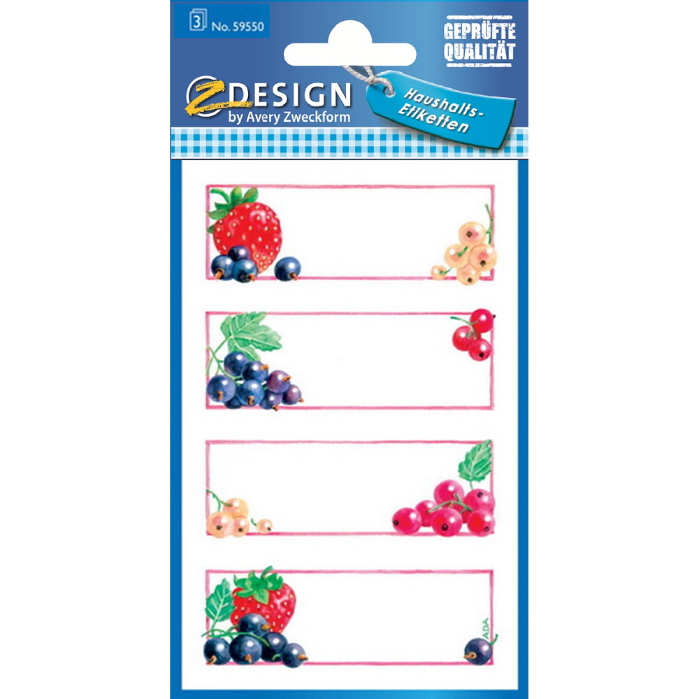 ZDesign- Ετικέτες Αυτοκόλλητες, Strawberry & Raisin 12 Τμχ 59550