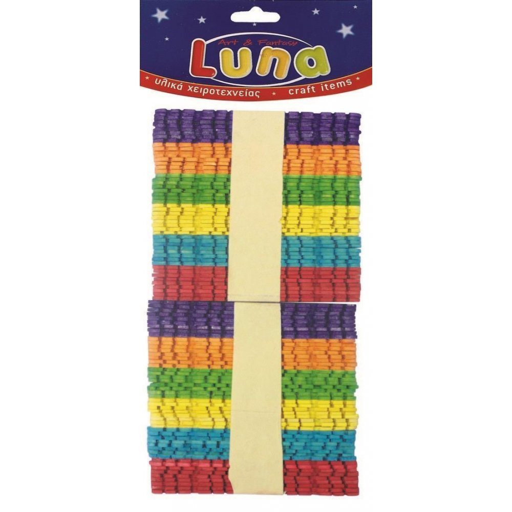 Luna - Ξυλάκια Χρωματιστά Με Εγκοπές 114mm 100 Τεμ 601642