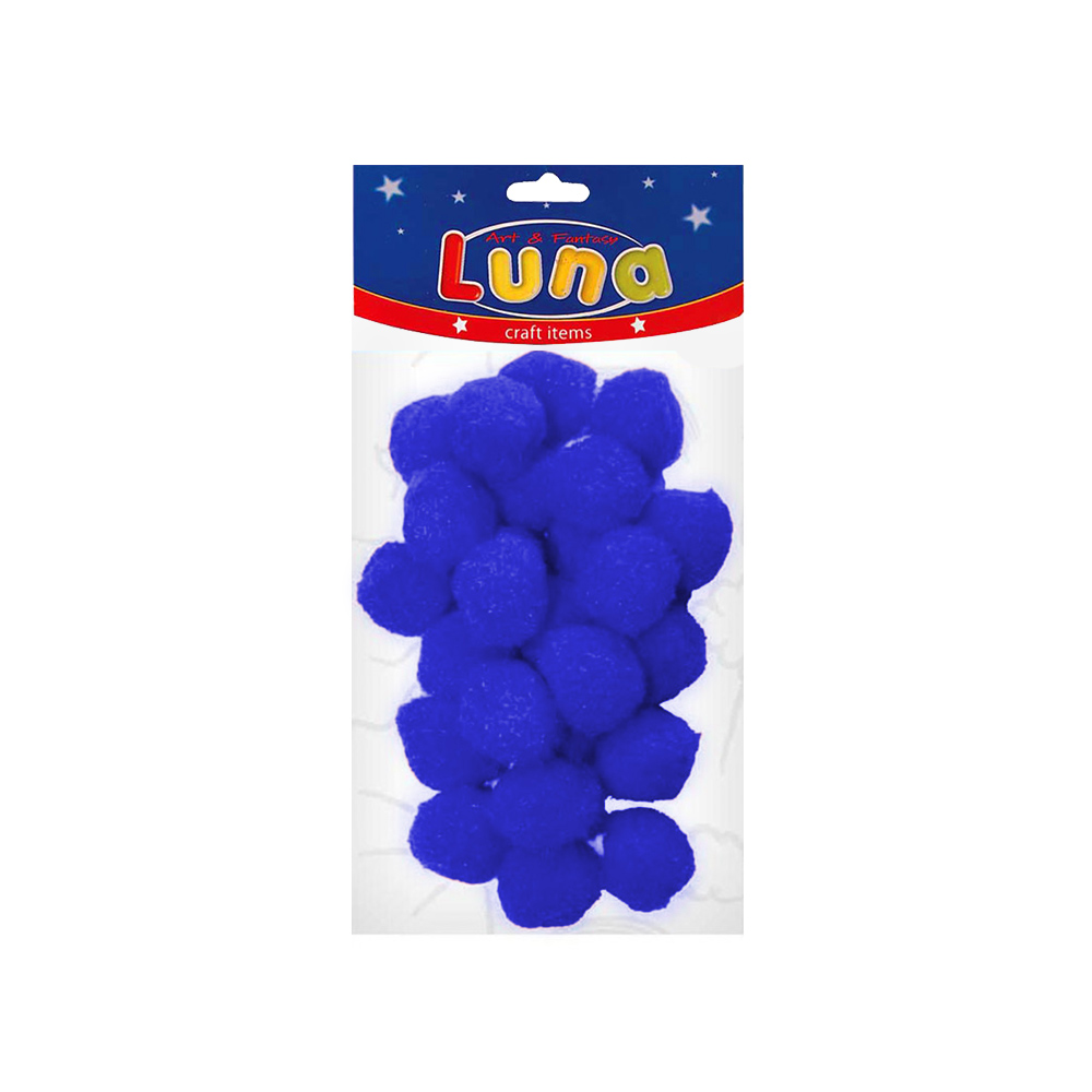 Luna - Πομ-Πομς Χειροτεχνίας, Μπλε 25 Τεμ 25mm 620465
