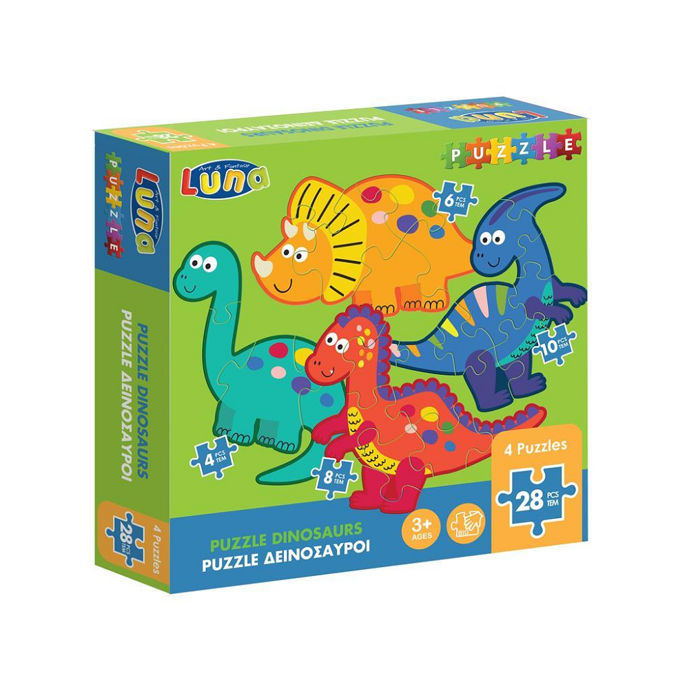 Luna - Puzzle 4 in 1, Δεινόσαυροι 4/6/8/10 Pcs 621799