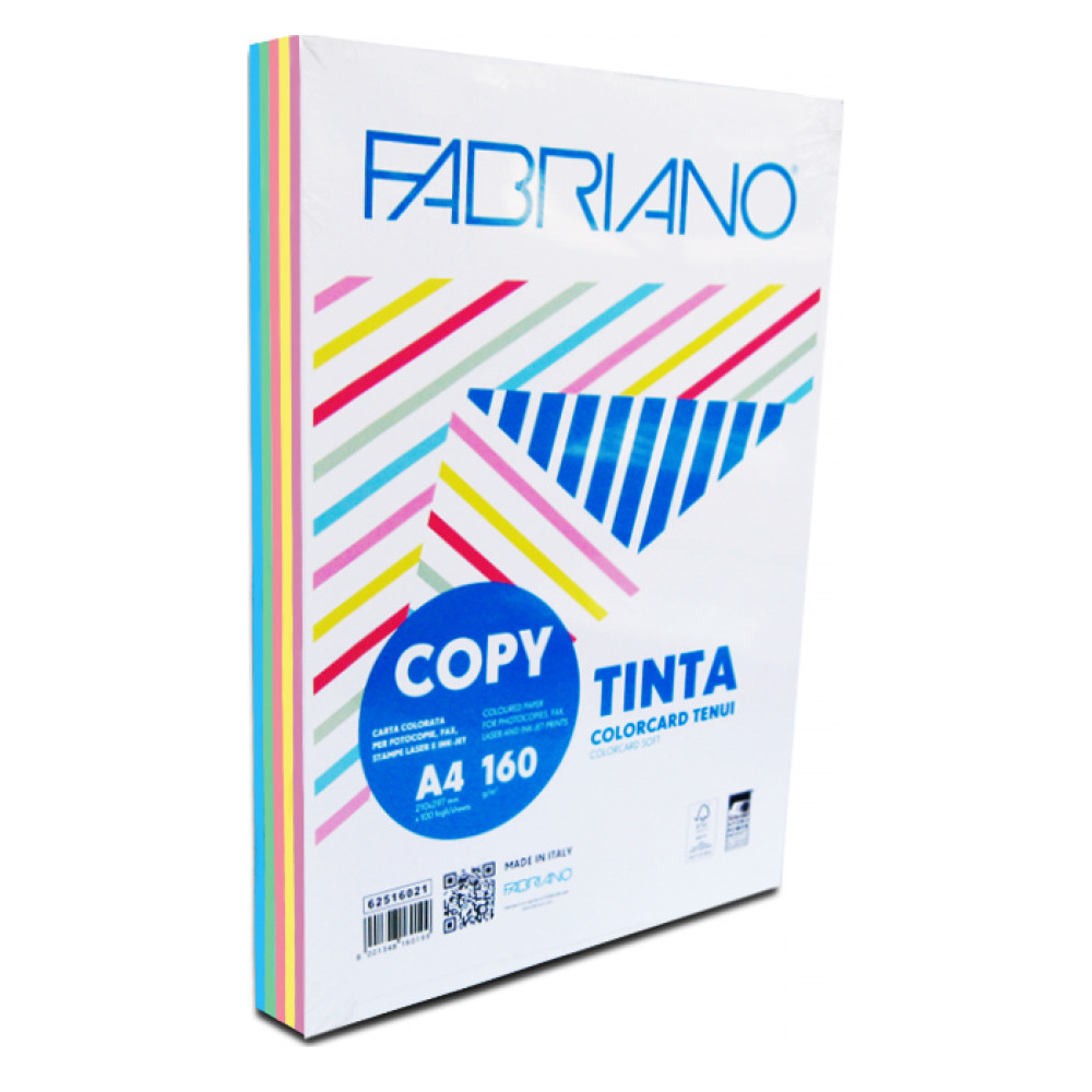 Fabriano - Χαρτί Εκτύπωσης Tinta, Mix Παλ A4 160gr 250 Φύλλα (1 Δεσμίδα) 62516021