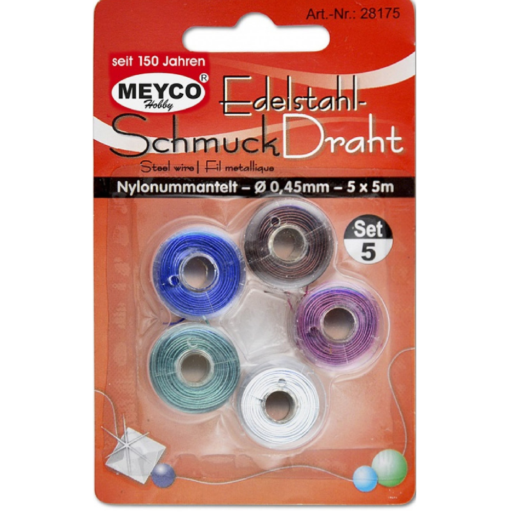 Meyco - Σύρμα Χειροτεχνίας Χρωματιστό 0,45mm x 5m 5 Τεμ 28175