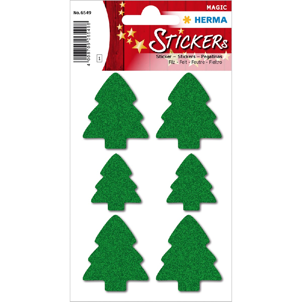 Herma - Αυτοκολλητάκια Green Felt, Christmas Trees 6549