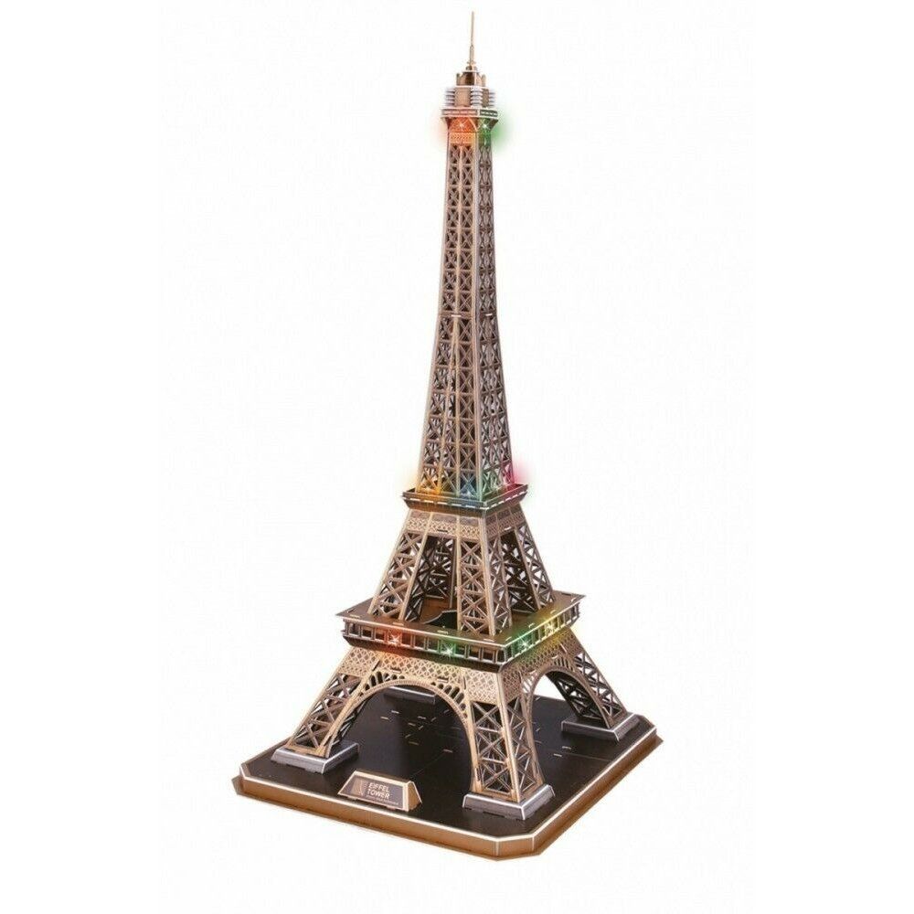 Cubic Fun - 3D Led Puzzle Architecture Model-Led Lighting, Eiffel Tower 84 Pcs L091h