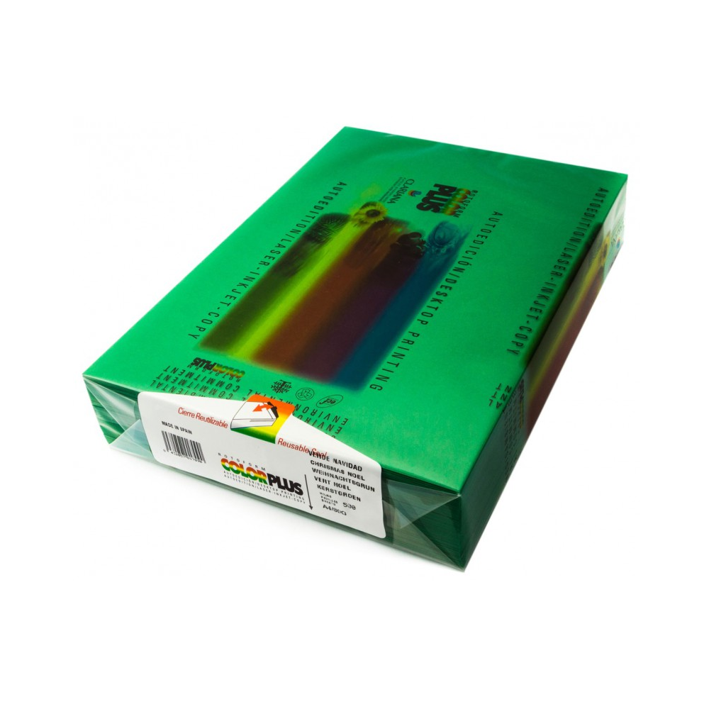 Color Plus - Χαρτί Εκτύπωσης Χρωματιστό, Green A4 80gr 500 Φύλλα (1 Δεσμίδα) 701709