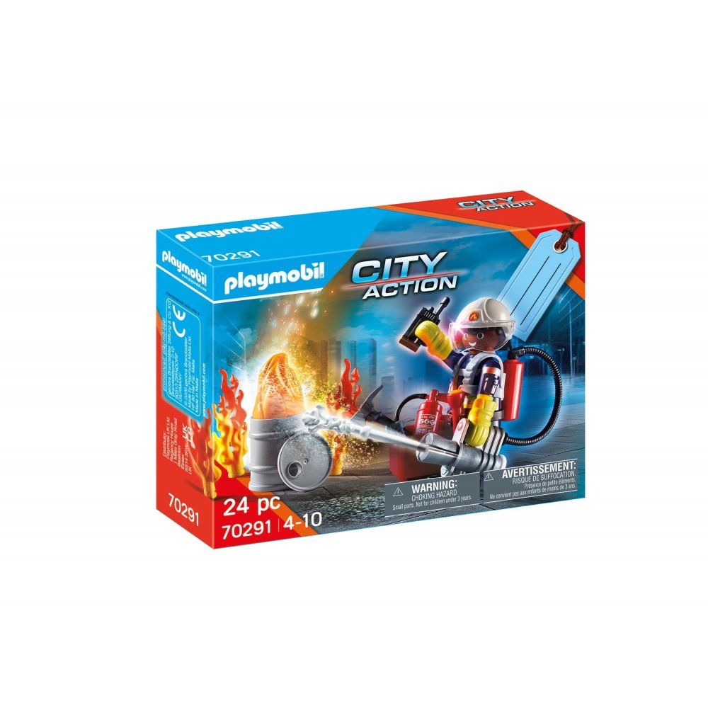 Playmobil City Action - Gift Set, Πυροσβέστης Με Αντλία Νερού 70291