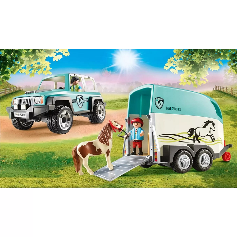 Playmobil Country - Όχημα Με Τρέιλερ Μεταφοράς Πόνυ 70511