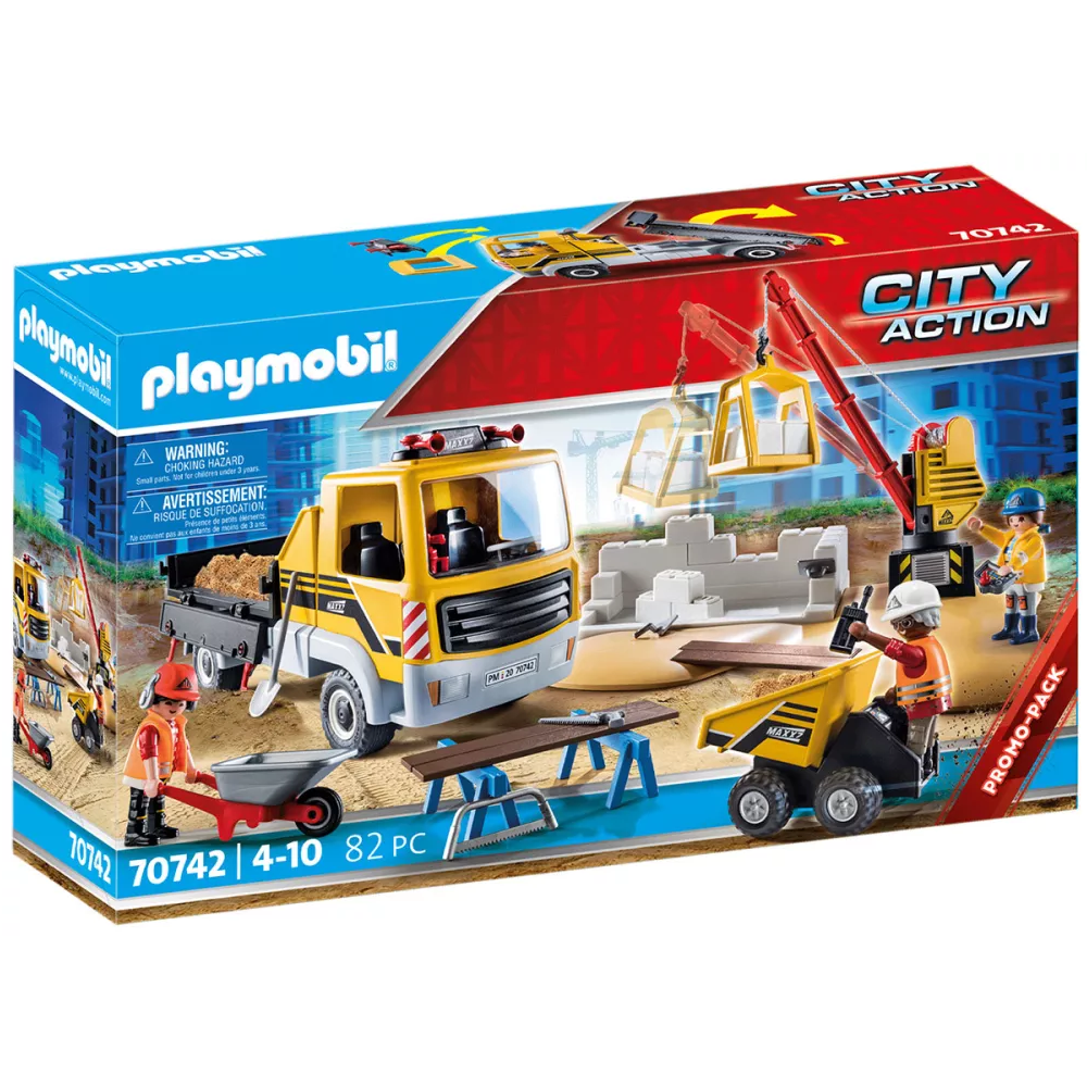 Playmobil City Action - Εργοτάξιο Με Ανατρεπόμενο Φορτηγό 70742