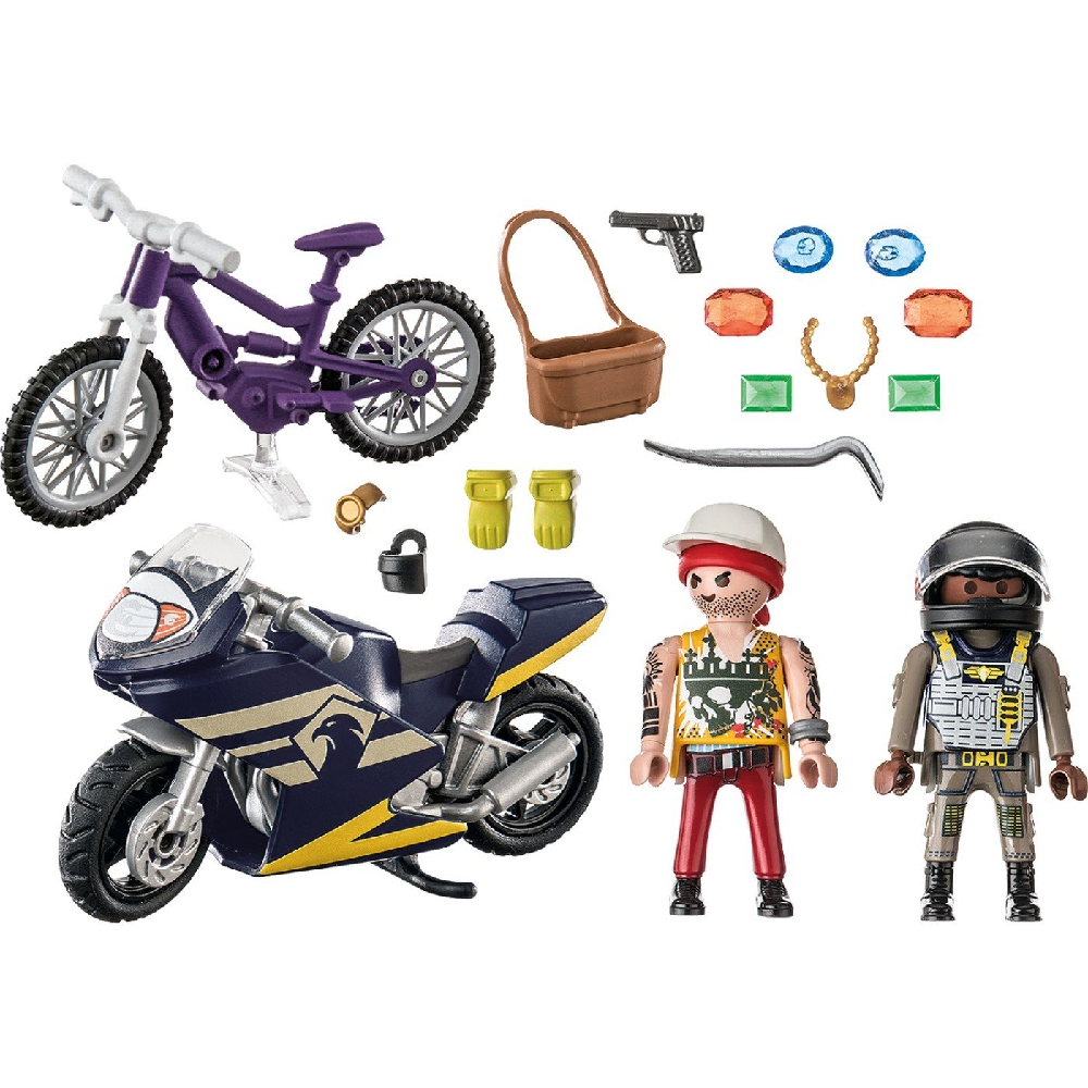 Playmobil City Action - Starter Pack Αστυνομική Καταδίωξη Ληστή Κοσμημάτων 71255