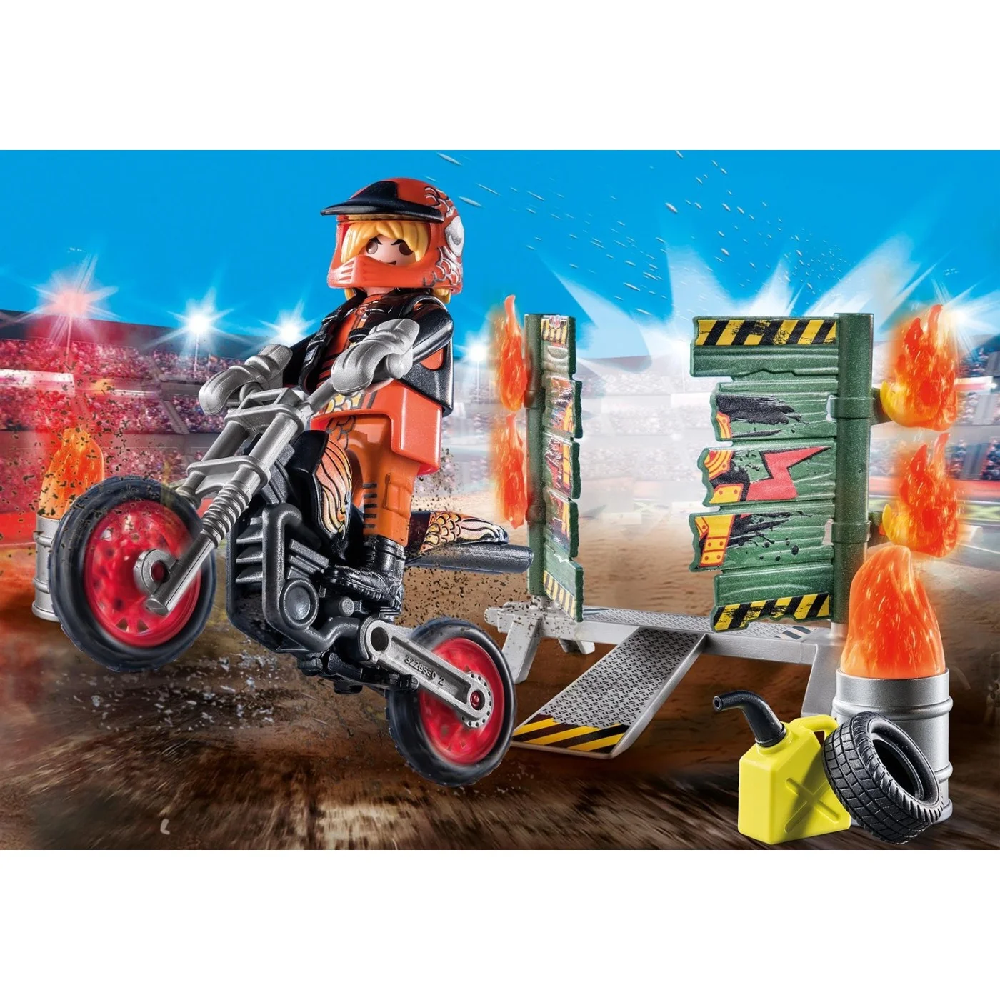 Playmobil Stuntshow - Starter Pack Ακροβατικά Με Μηχανή Motocross 71256