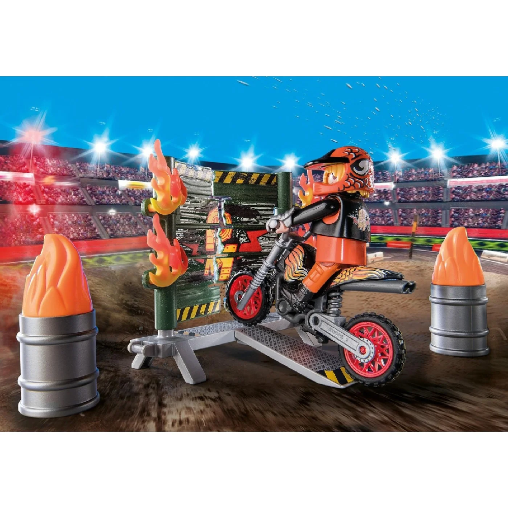 Playmobil Stuntshow - Starter Pack Ακροβατικά Με Μηχανή Motocross 71256