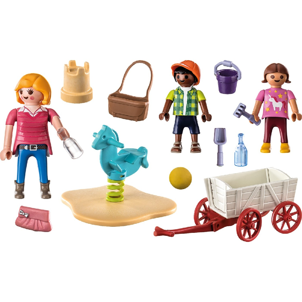 Playmobil City Life - Starter Pack Νηπιαγωγός Με Παιδάκια Και Καροτσάκι 71258