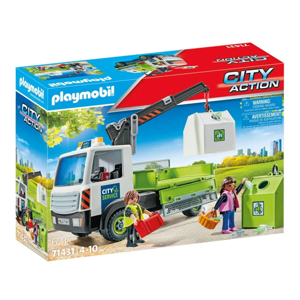 Playmobil City Action - Όχημα Περισυλλογής Κάδων Ανακύκλωσης Γυαλιού 71431