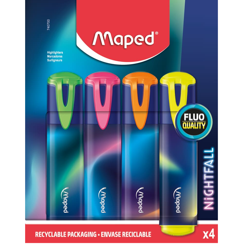 Maped - Μαρκαδόροι Υπογράμμισης Nightfall Σετ 4 Τμχ 740700