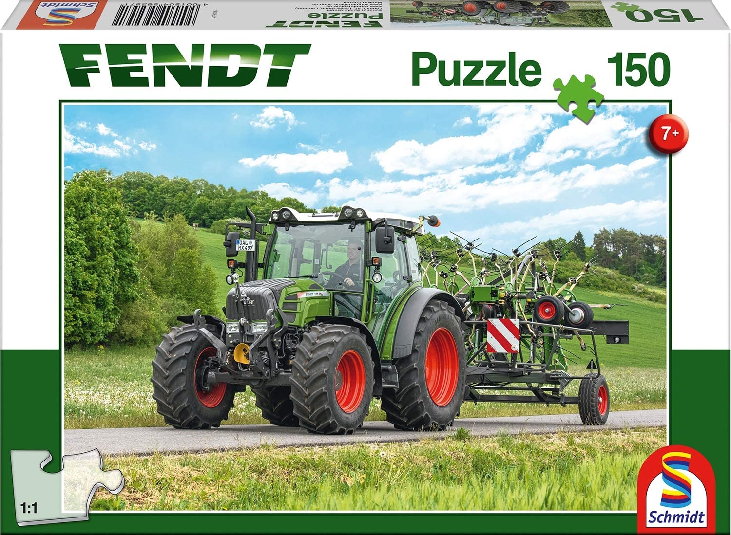 Schmidt Spiele – Puzzle Fendt 211 Vario with Fendt Wender Twister 150 Pcs 56257